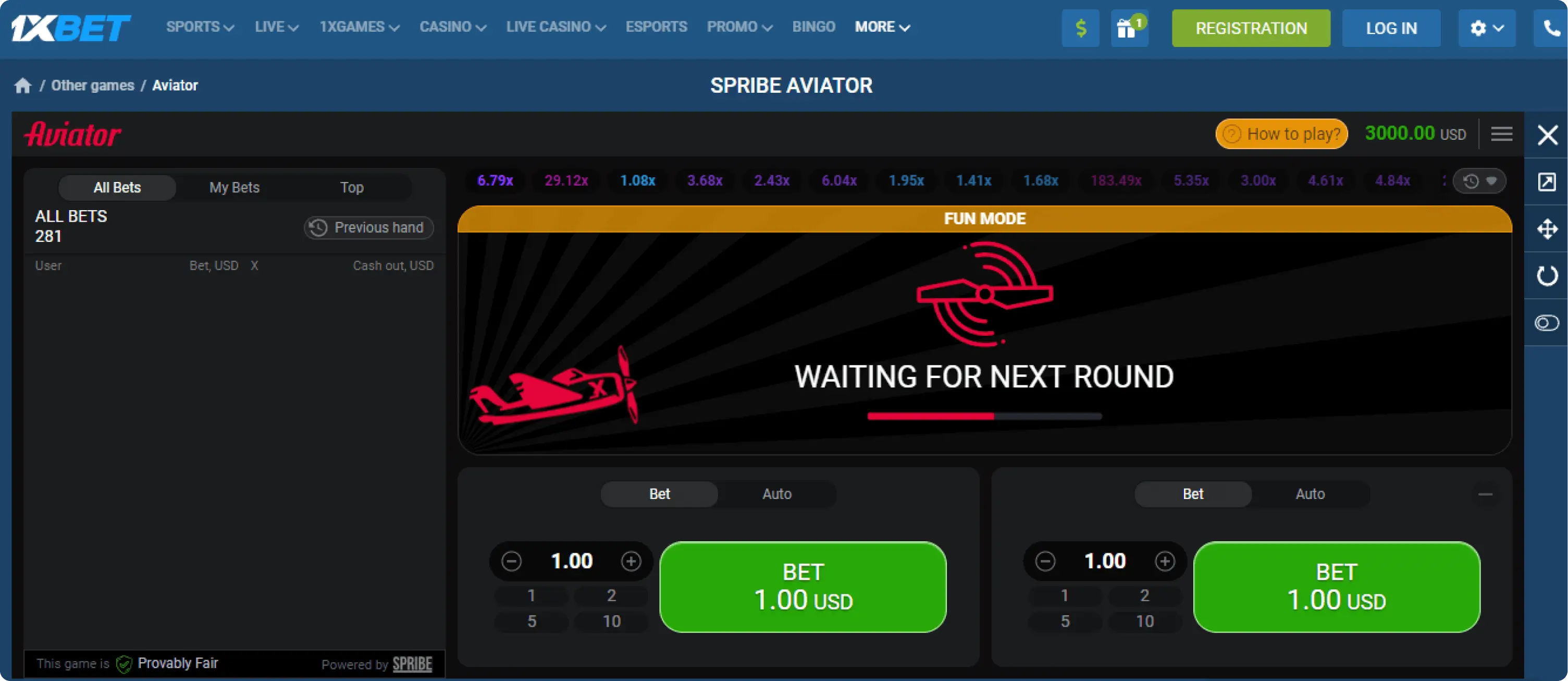 Как играть Авиатор в 1xbet